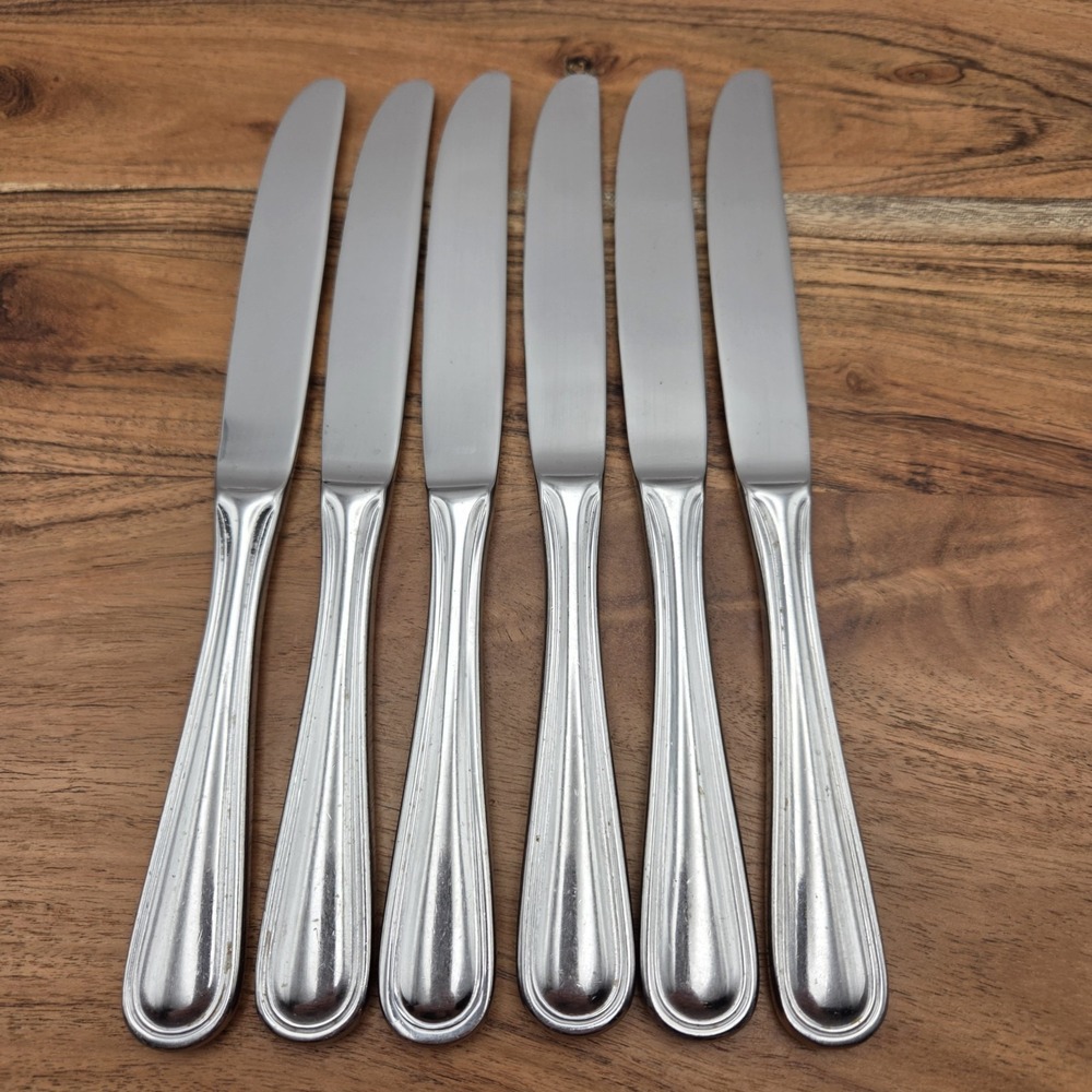 Set Of 6 Wallace Rockport Dinner Knives 18/10 Stainless Steel